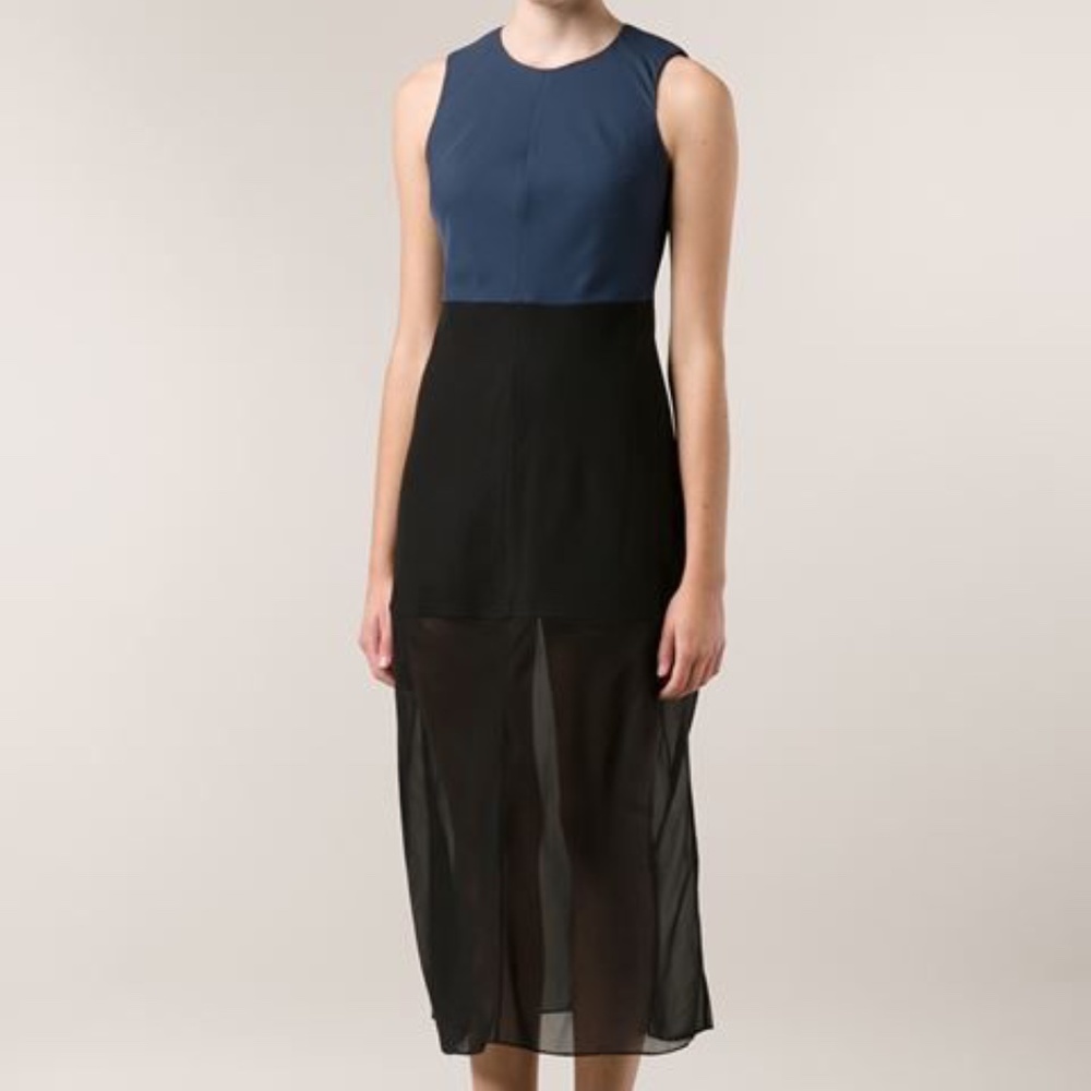 Theory Dalax Favas Silk & Wool Sheer Dress